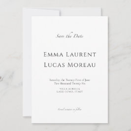 Luxus-Minimalismus Save the Date Elegante Hochzeit