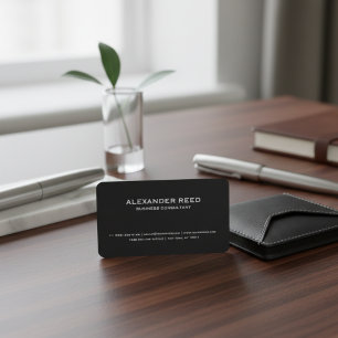 Luxus-Minimalist   Modern Professionell Schwarz  Visitenkarte