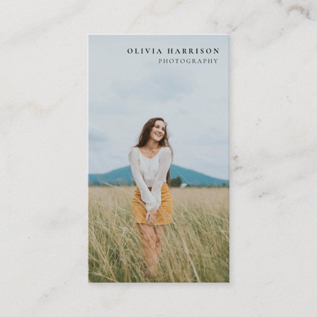 Luxus Minimalistisch Fotografy Business Card Visitenkarte (Vorderseite)