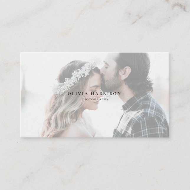 Luxus Minimalistisch Fotografy Business Card Visitenkarte (Vorderseite)