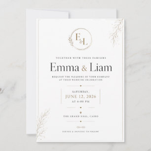 Luxus-Minimalistische Hochzeitseinladung – Elegant Einladung