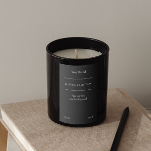 Luxus minimalistisches schwarzes Kerzenprodukt-Lab Lebensmitteletikett