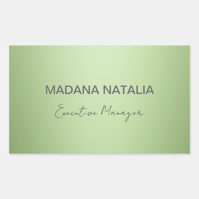 Luxus Mint Green Beauty Salon Rechteckiger Aufkleber (Vorderseite)