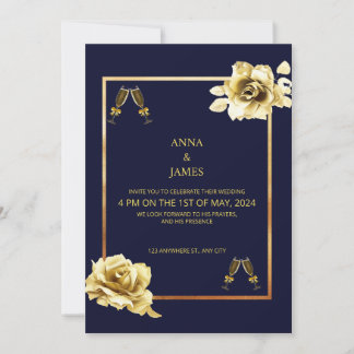 Luxus mit Golden Invitation Card und Design of Einladung