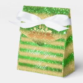 Luxus Mit Monogramm Popular Green Gold Glitzer Geschenkschachtel