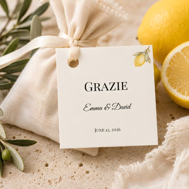 Luxus Mittelmeer-Limonelle Geschenkanhänger (Wedding collection favor tag)