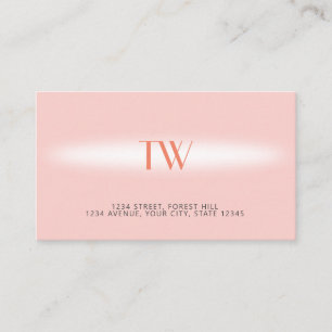 Luxus Modern Elegant Hellrosa Monogrammiert Visitenkarte