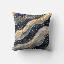 Luxus, Modern, Gold Blau Muster Kissen