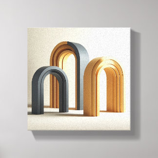 Luxus Moderne 3D Bögen Kunst - Minimalistische Geo Leinwanddruck