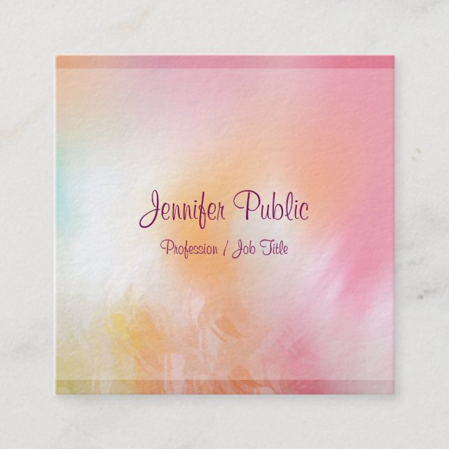 Luxus Moderne Abstrakt Art Template Trend Quadratische Visitenkarte (Vorderseite)