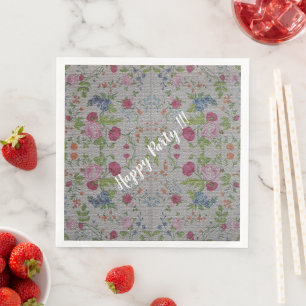 Luxus Moderne Antike Florale Rose Serviette