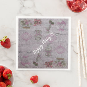 Luxus Moderne Antike Florale Rose Serviette