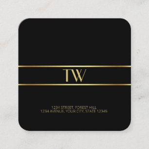 Luxus Moderne Elegante Gold Monogrammierte Vorlage Quadratische Visitenkarte