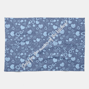Luxus Moderne Elegante Liebe Blaues Herz Geschirrtuch