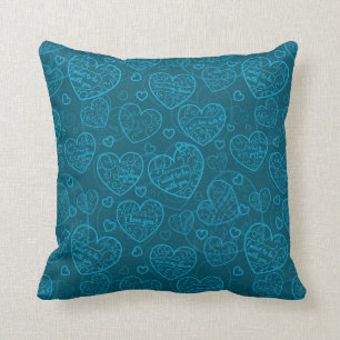 Luxus Moderne Elegante Liebe Blaues Herz Kissen