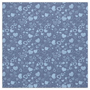 Luxus Moderne Elegante Liebe Blaues Herz Stoff