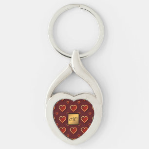 Luxus Moderne Elegante Liebe Rotes Gold Herzstück Schlüsselanhänger