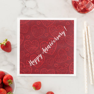 Luxus Moderne Elegante Liebe Rotes Herz Serviette