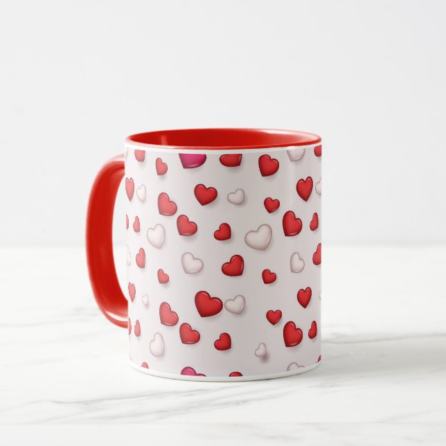 Luxus Moderne Elegante Liebe Rotes Herz Tasse (Vorderseite Links)