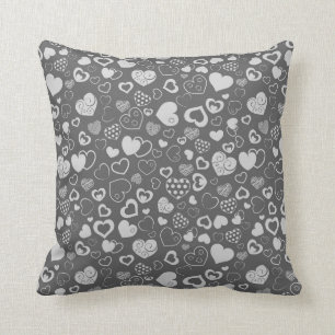 Luxus Moderne Elegante Liebe Silberes Herz Kissen