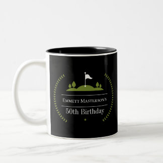 Luxus Moderne Golfer 50. Geburtstagsparty Zweifarbige Tasse