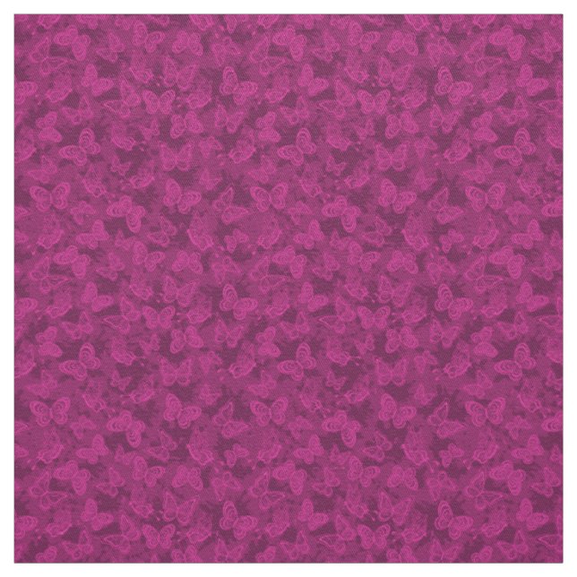 Luxus Moderne Lila Blumen-Schmetterlinge Stoff (Muster)