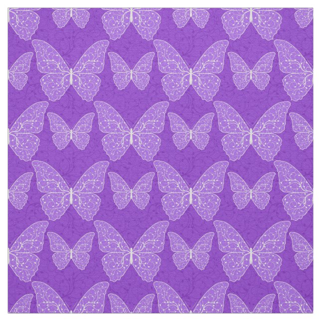 Luxus Moderne Lila Blumen-Schmetterlinge Stoff (Muster)