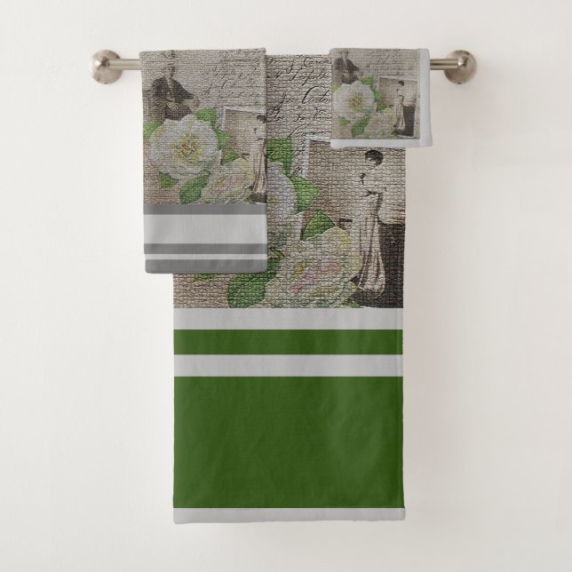 Luxus Moderne Vintage Rose Badhandtuch Set (Insitu)