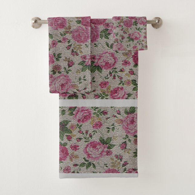 Luxus Moderne Vintage Rose Badhandtuch Set (Insitu)