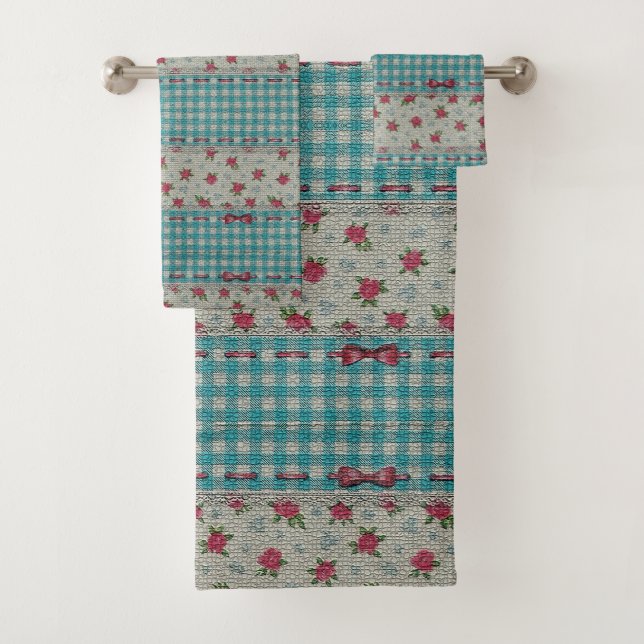 Luxus Moderne Vintage Rose Badhandtuch Set (Insitu)