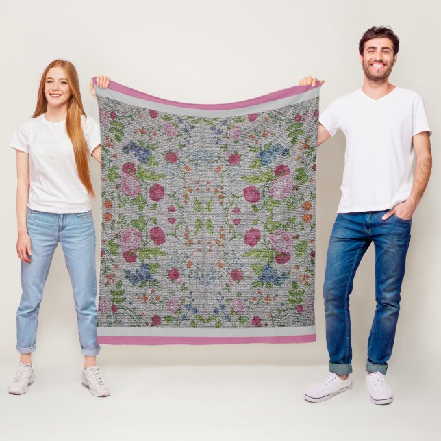 Luxus Moderne Vintage Rose Fleecedecke (Beispiel)