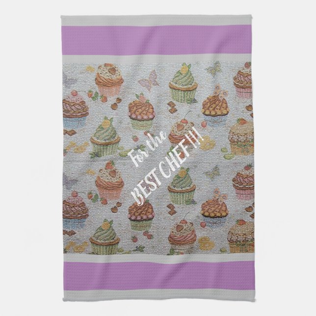 Luxus Moderne Vintage Rose Geschirrtuch (Vertikal)