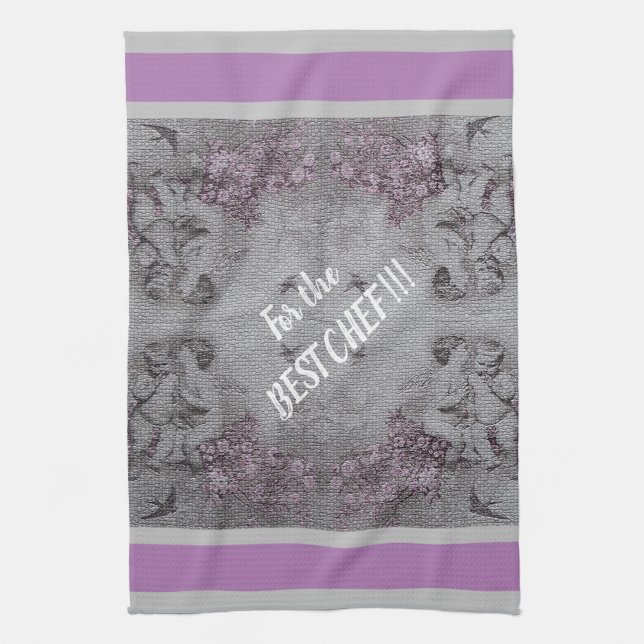 Luxus Moderne Vintage Rose Geschirrtuch (Vertikal)