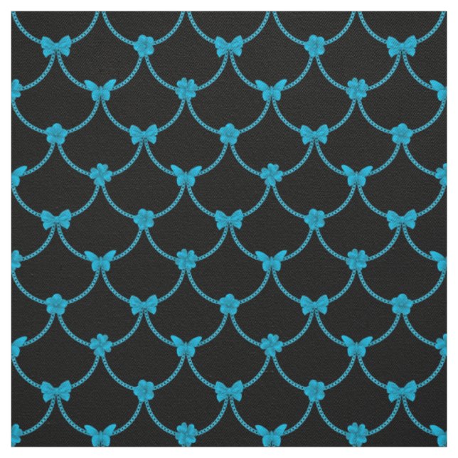 Luxus Moderner Blauer Blauer Blütenschmetterling Stoff (Muster)