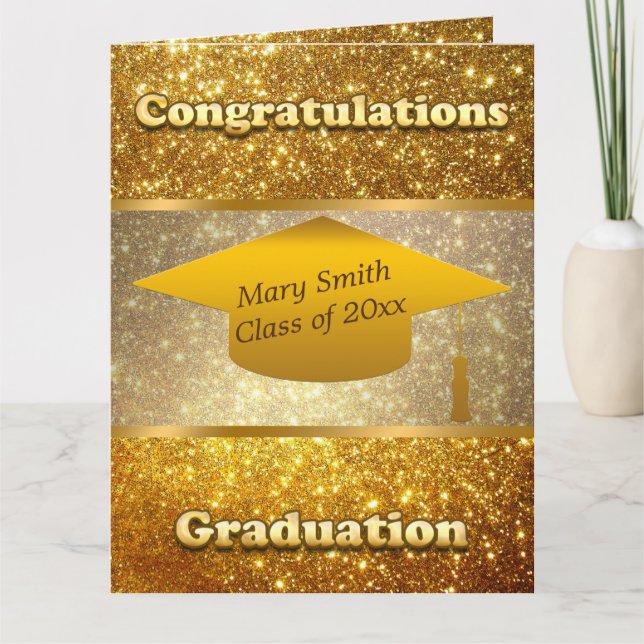 Luxus Moderner Gold-Glitzer Karte (Vorderseite)