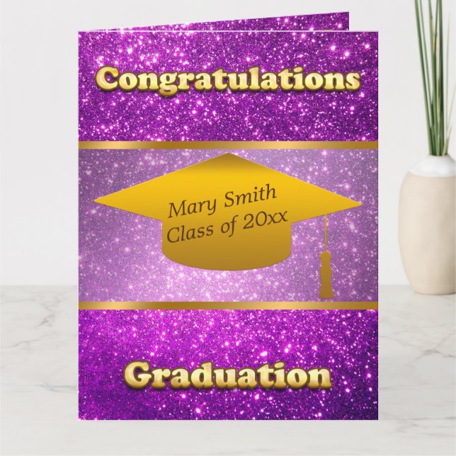 Luxus Moderner Lila Glitzer Karte (Vorderseite)