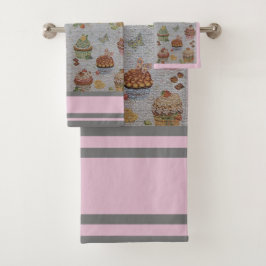 Luxus Moderner Vintager Blumenkuchen Badhandtuch Set