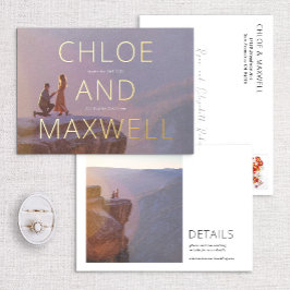 Luxus Modernes Foto mit feinen Namen Save the Date Folieneinladung