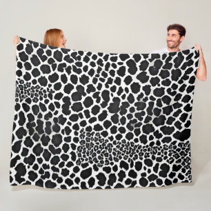 Luxus Modernes White Leopard Elegante Collection Fleecedecke