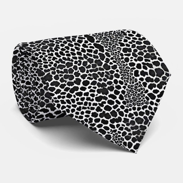 Luxus Modernes White Leopard Elegante Collection Krawatte (Gerollt)