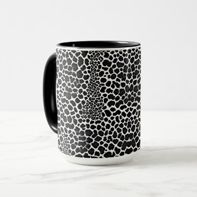 Luxus Modernes White Leopard Elegante Collection Tasse (Vorderseite Links)