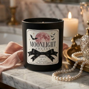 Luxus-Mondlicht-Sozial-Coquette-Halloween-Kerze Quadratischer Aufkleber