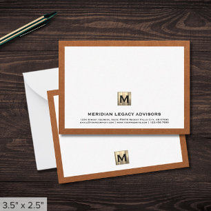 Luxus Monogram Business Mitteilungskarte