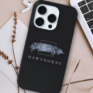 Luxus Monogram Moderner Minimaler Schwarzer Pinsel Case-Mate iPhone Hülle