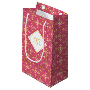 Luxus Monogram Pink und Gold Quatre Bloral Kleine Geschenktüte