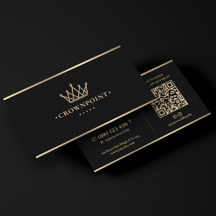 Luxus-Monogramm-Immobilienmakler-Fauxgold-Kronenli Visitenkarte