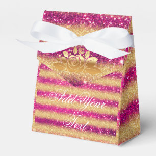 Luxus-Monogramm-Popular Pink Gold Glitter Geschenkschachtel