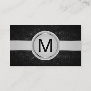 Luxus-Monogrammband Metallisches geometrisches M Visitenkarte