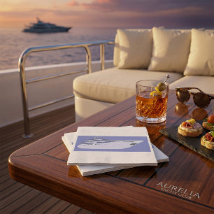 Luxus-Motorjacht Moderne Weiße Superyacht Serviette