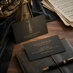 Luxus-Musiker Visitenkarte Gold Saxophon      
